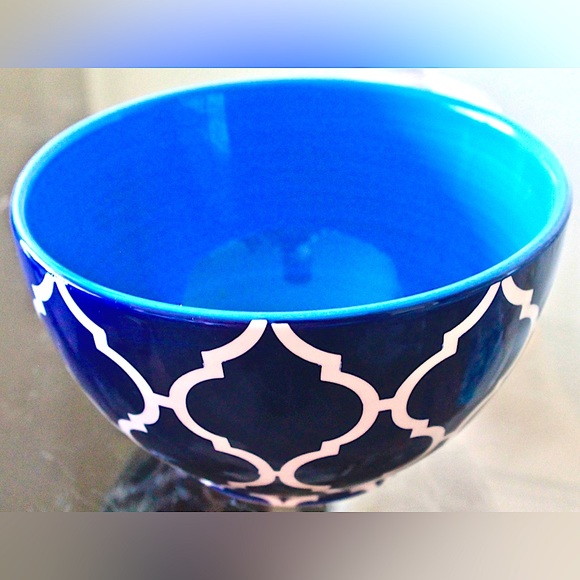 COVENTRY ARABESQUE BLUE NESTLING BOWL 9 IN BLUE WHITE NEW - Picture 2 of 4